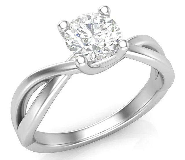 A white gold and diamond solitaire ring