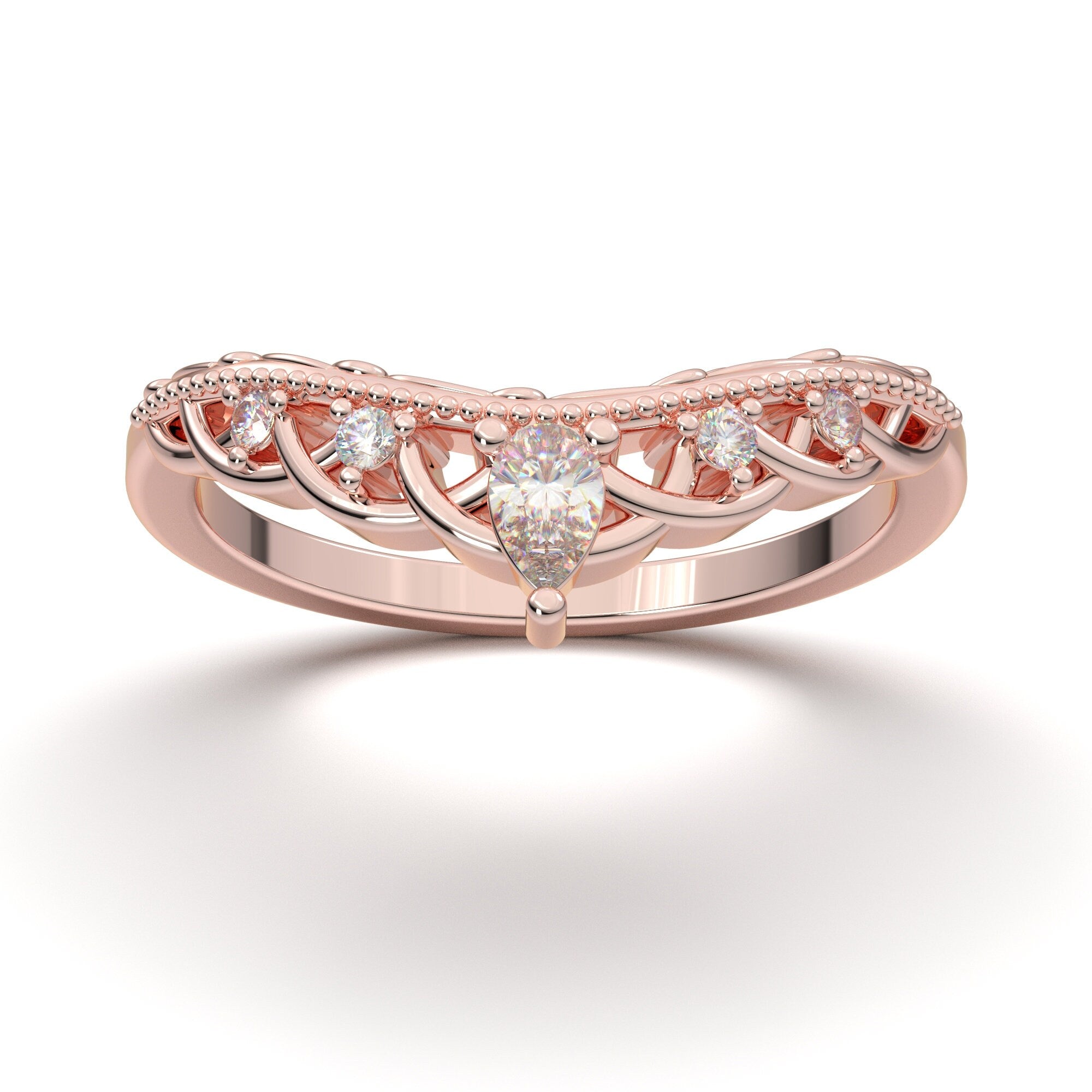 contour wedding band rose gold