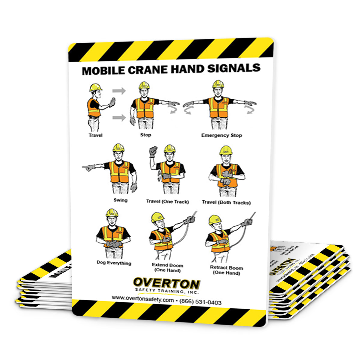 Mobile Crane Safety Hand Signal Cards (50 pk) Overton Safety Training