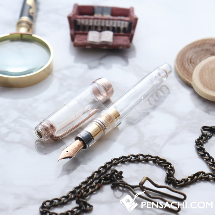 SAILOR Limited Edition Pro Gear Classic Demonstrator Fountain Pen - Transparent Pink Gold - PenSachi Japanese Limited Fountain Pen