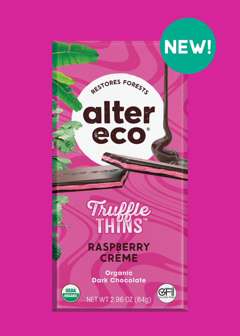 Raspberry Creme Truffle Thins | 60% Cacao, Organic, Fair Trade | Alter Eco