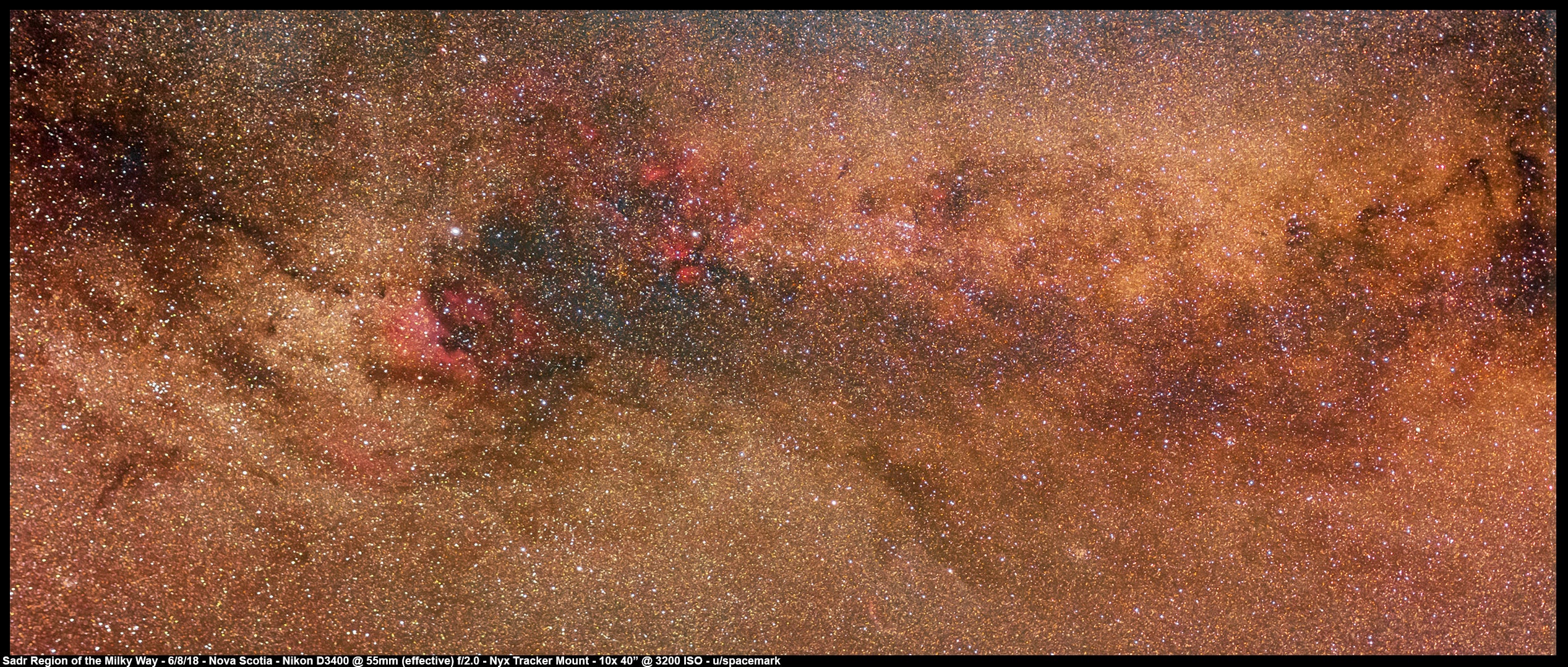 Nyx Tracker barn door tracker Milky Way Sadr Region widefield