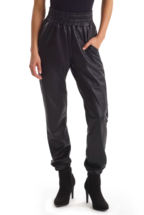 COMMANDO FAUX LEATHER JOGGER BLACK – The Bumwrap