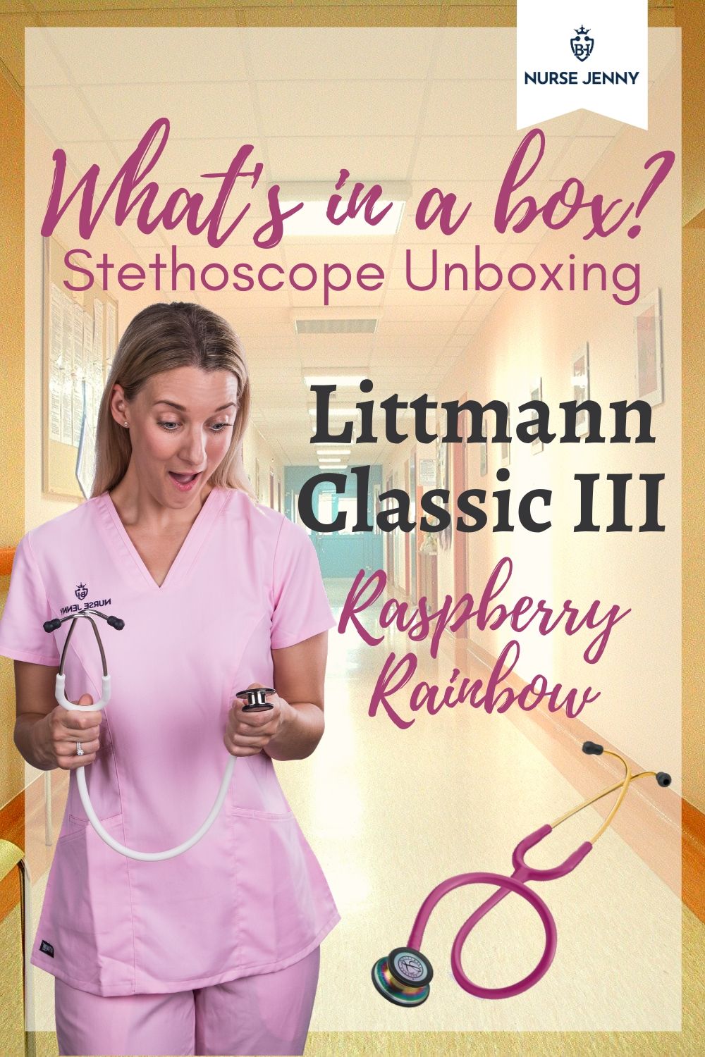 pink rainbow littmann stethoscope