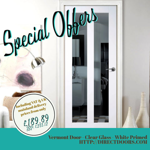 Vermont Door Clear Glass White Primed