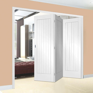 Three Folding Doors Frame Kit Suffolk Flush 3 0 White Primed