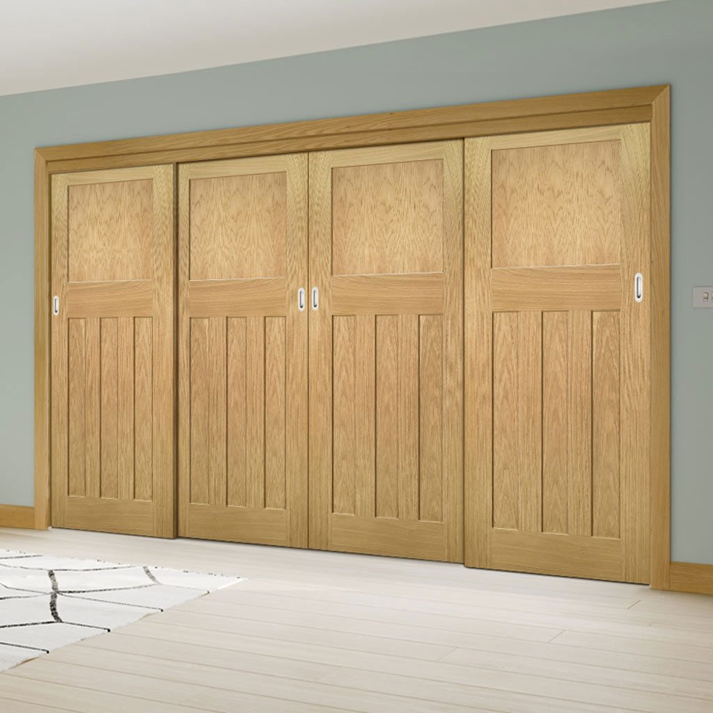 Four Sliding Wardrobe Doors Frame Kit Cambridge Period Oak Door