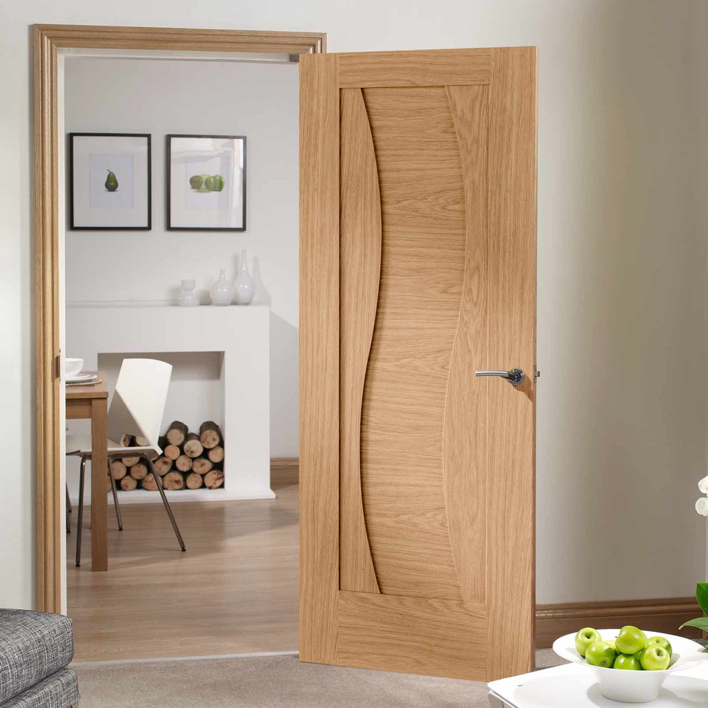 Florence Oak Flush Door Stepped Panel Design Prefinished