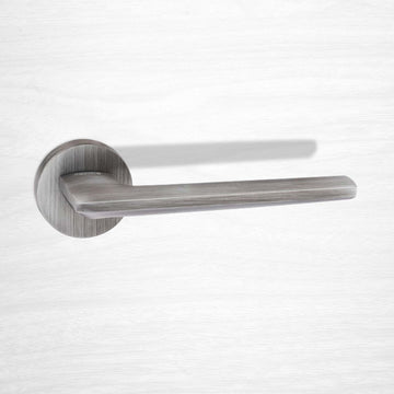 BOSTON Door Lever Knurled Handle with full locking system - Satin