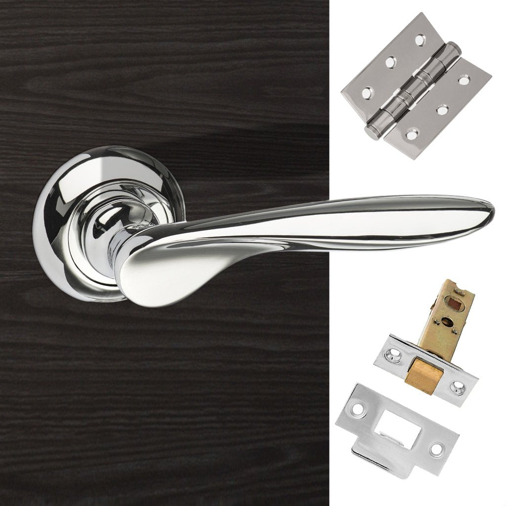 malta mediterranean lever on round c rose polished chrome combo handle pack