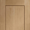 Two Sliding Doors and Frame Kit - Piacenza Oak 2 Panel Flush Door - Groove Design - Unfinished