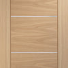 Portici Oak Evokit Pocket Fire Door Detail - Aluminium Inlay, Half Hour Rated - Prefinished