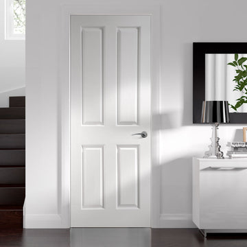 Victorian 4 Panel Door Woodgrained Surfaces White Primed