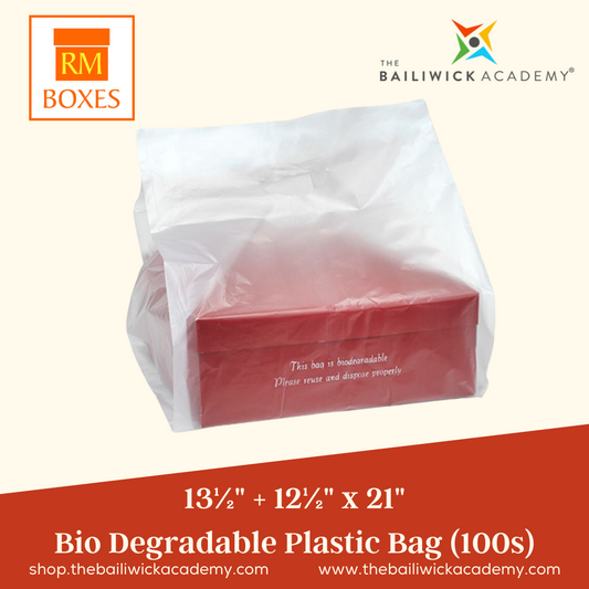 13 1/2" + 12 1/2" x 21" Biodegradable Bag (100s)