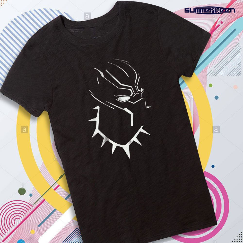 Download Black Panther Vector Line Marvel Superhero Women'S T Shirt