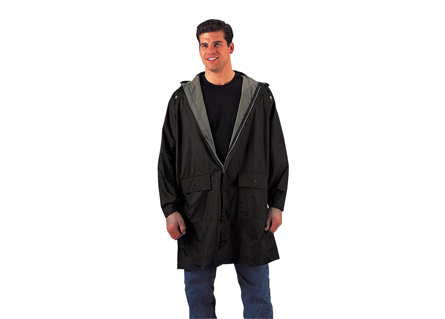 Rothco Black Security Nylon Rain Jacket - 2560 - S