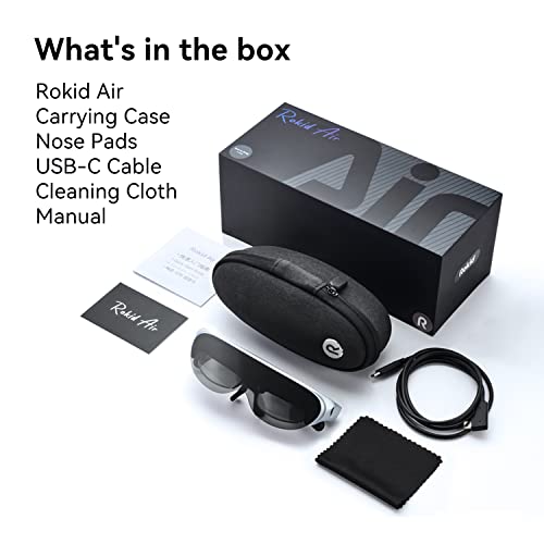  XREAL Air AR Glasses, Smart Glasses with Massive 201  Micro-OLED Virtual Theater, Augmented Reality Glasses, Watch, Stream, and  Game on PC/Android/iOS–Consoles Cloud Gaming Compatible : Electronics