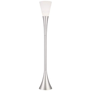 possini euro piazza brushed nickel torchiere floor lamp