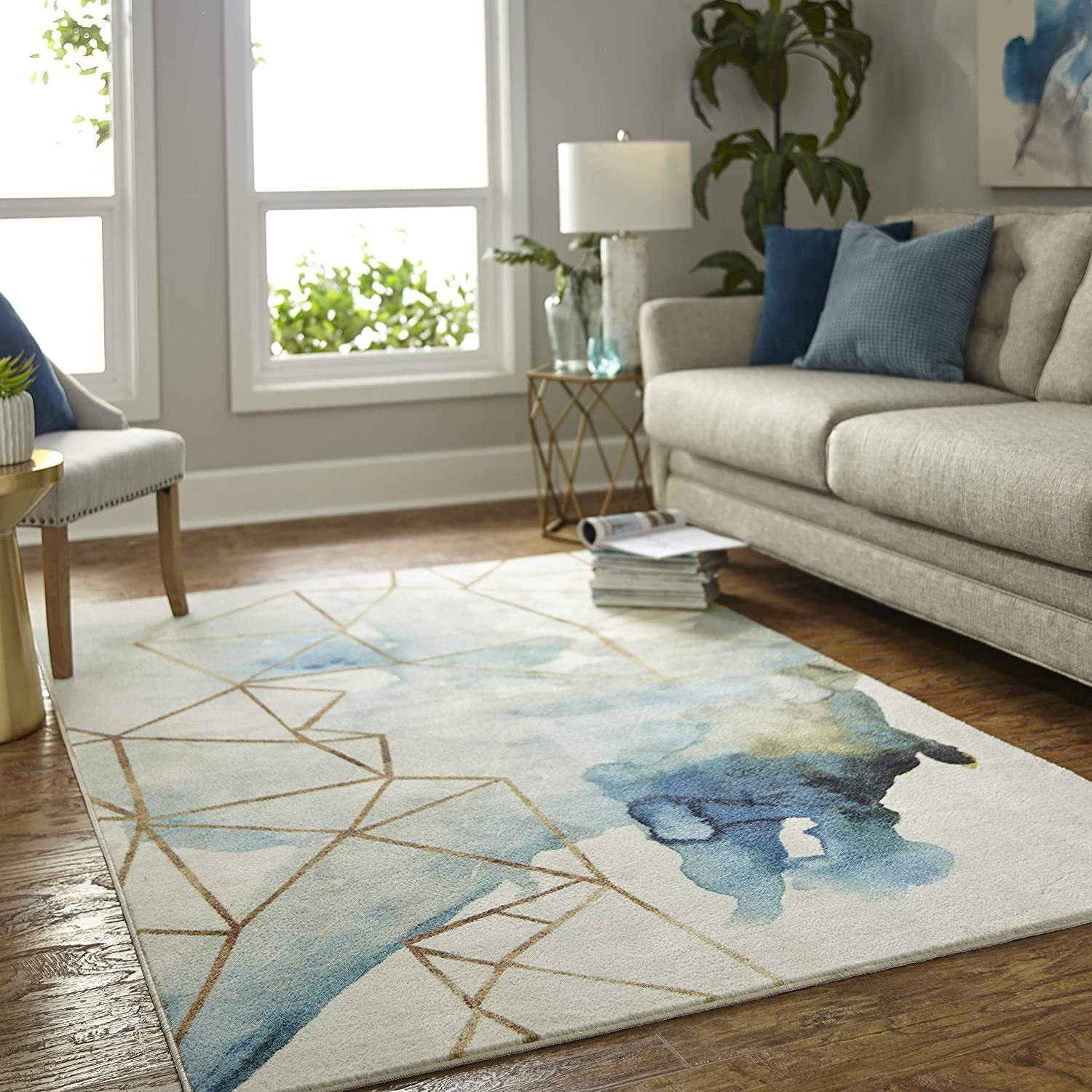 Cognition Water Soft Area Rug, Blue – Modern Rugs and Decor