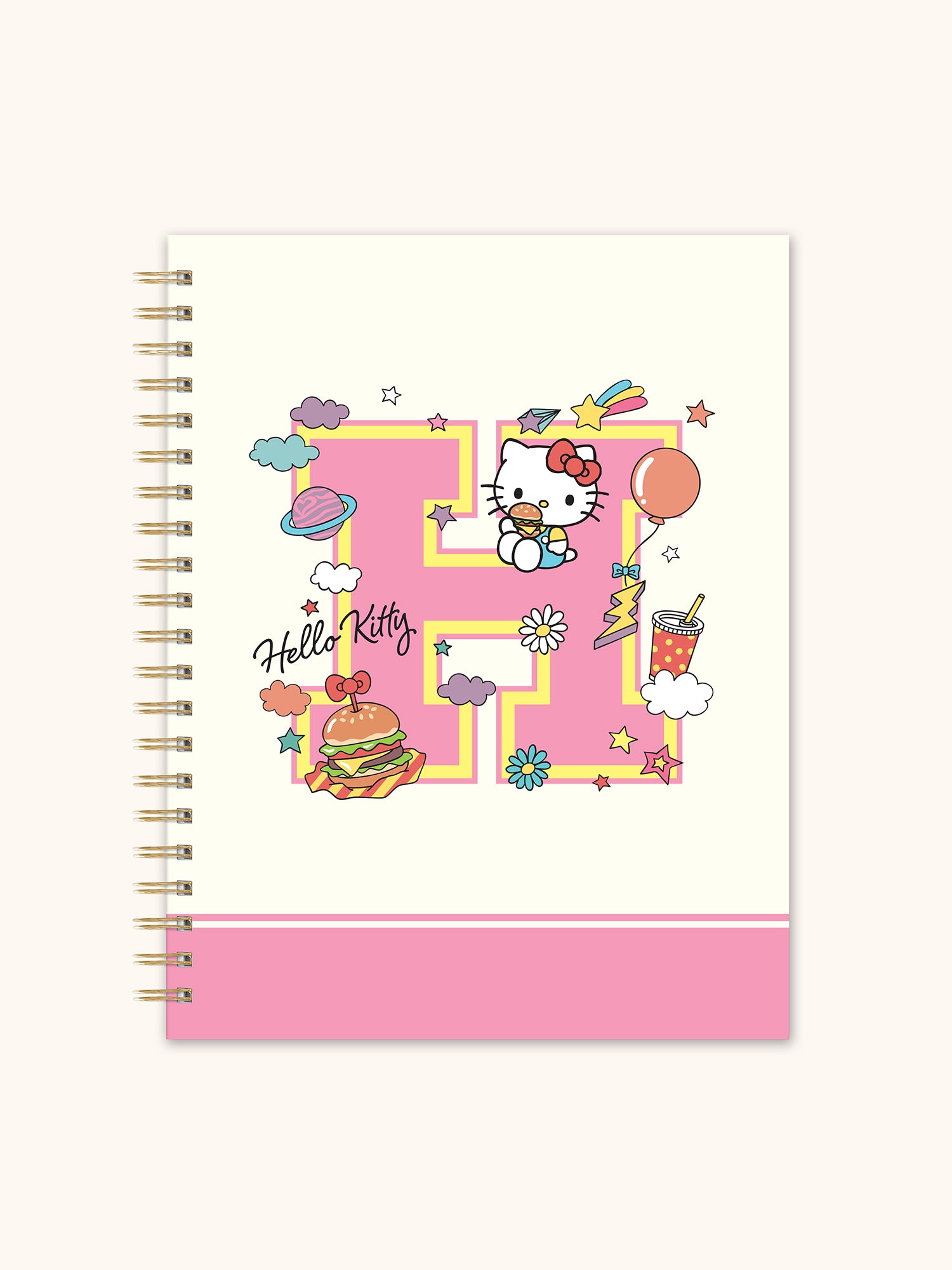 Hello Kitty College Letters Extra Large Spiral Notebook