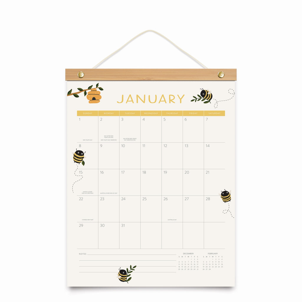 2023 BambooHanger Calendar Buzzy Bees Orange Circle Studio Corporation