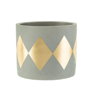 Small Gold & Grey Cement Planter