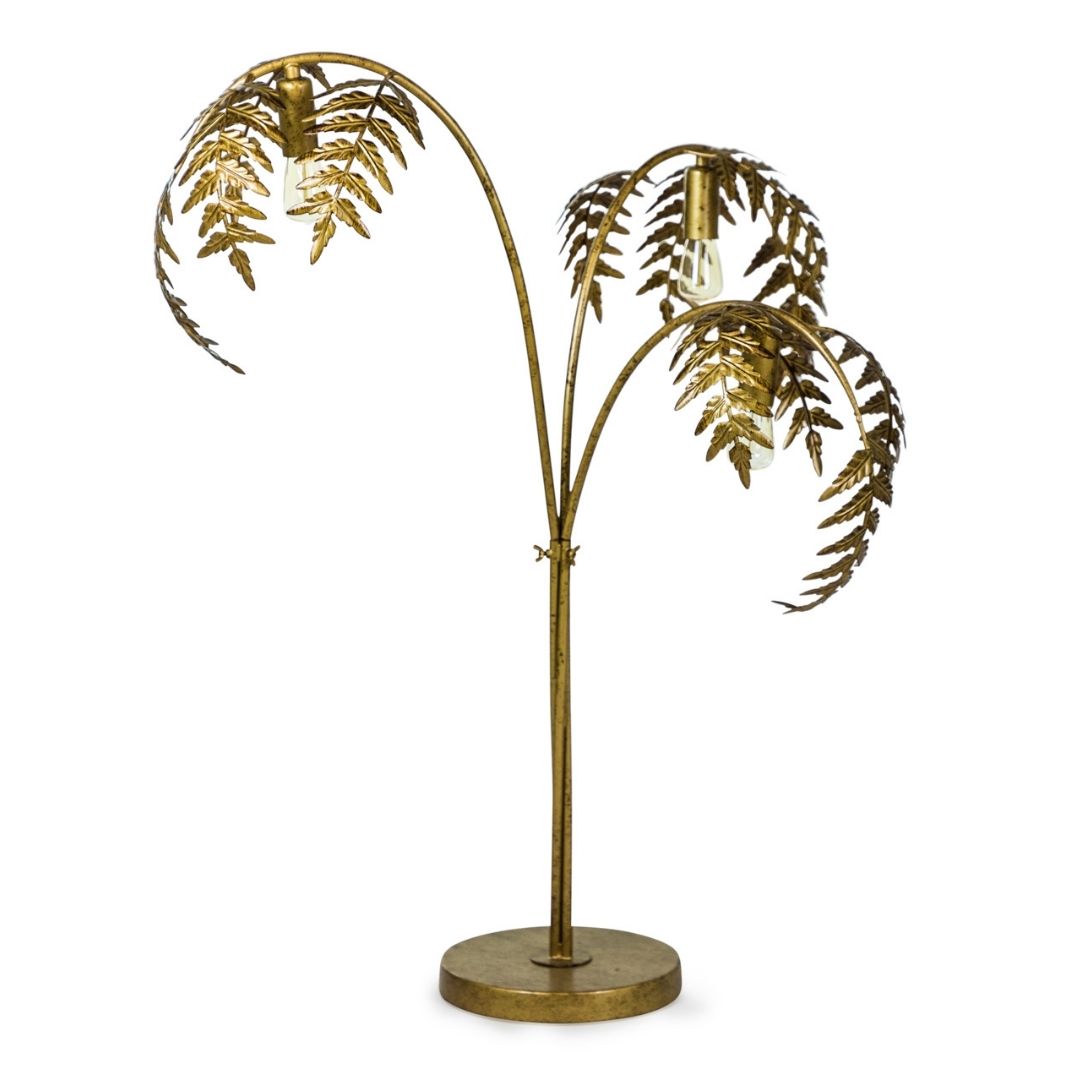 antique gold palm leaf floor lamp