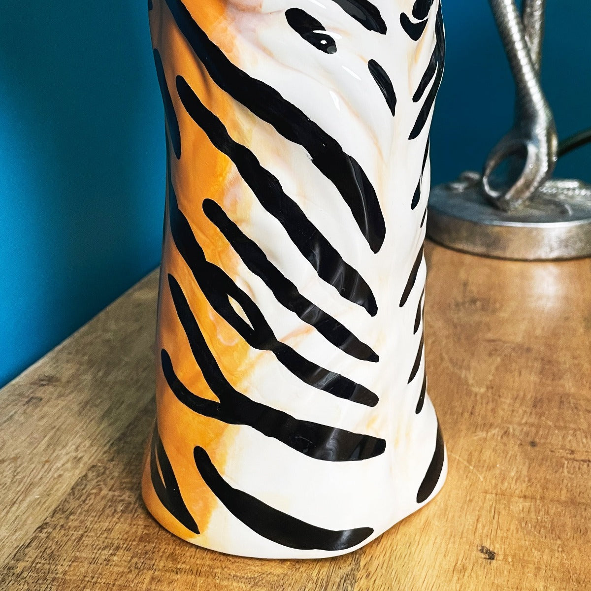 Tiger Freestanding Ceramic Animal Head Vases – Brown and Ginger