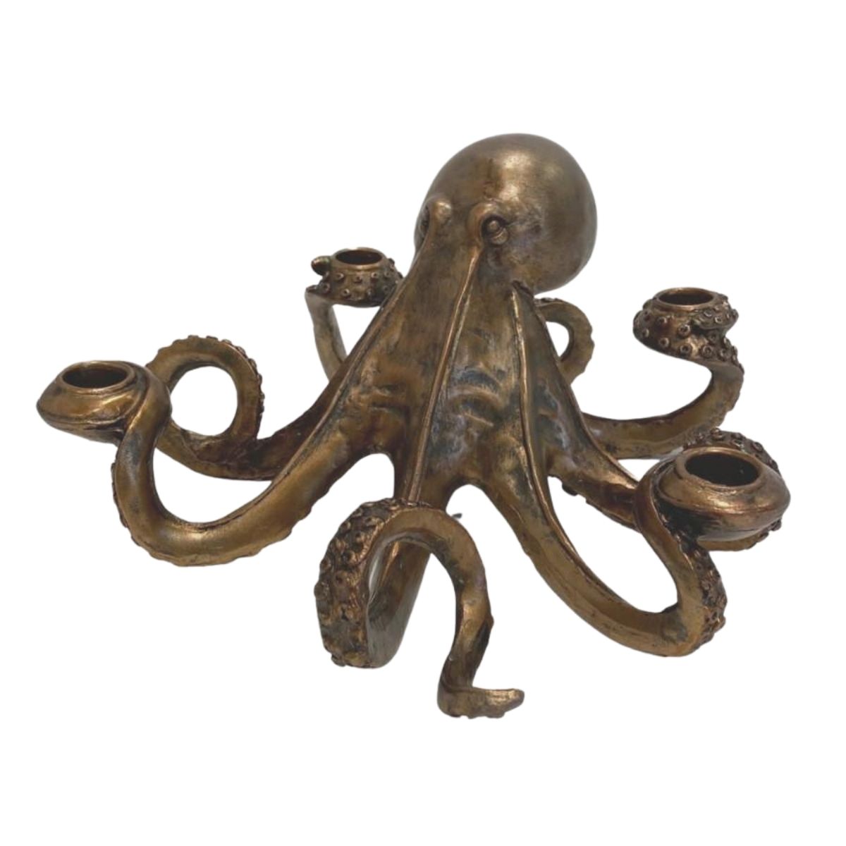 Antique Bronze Octopus Candle Holder – Brown and Ginger
