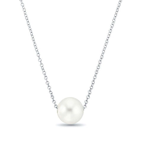 Sterling Silver White Freshwater Pearl Necklace