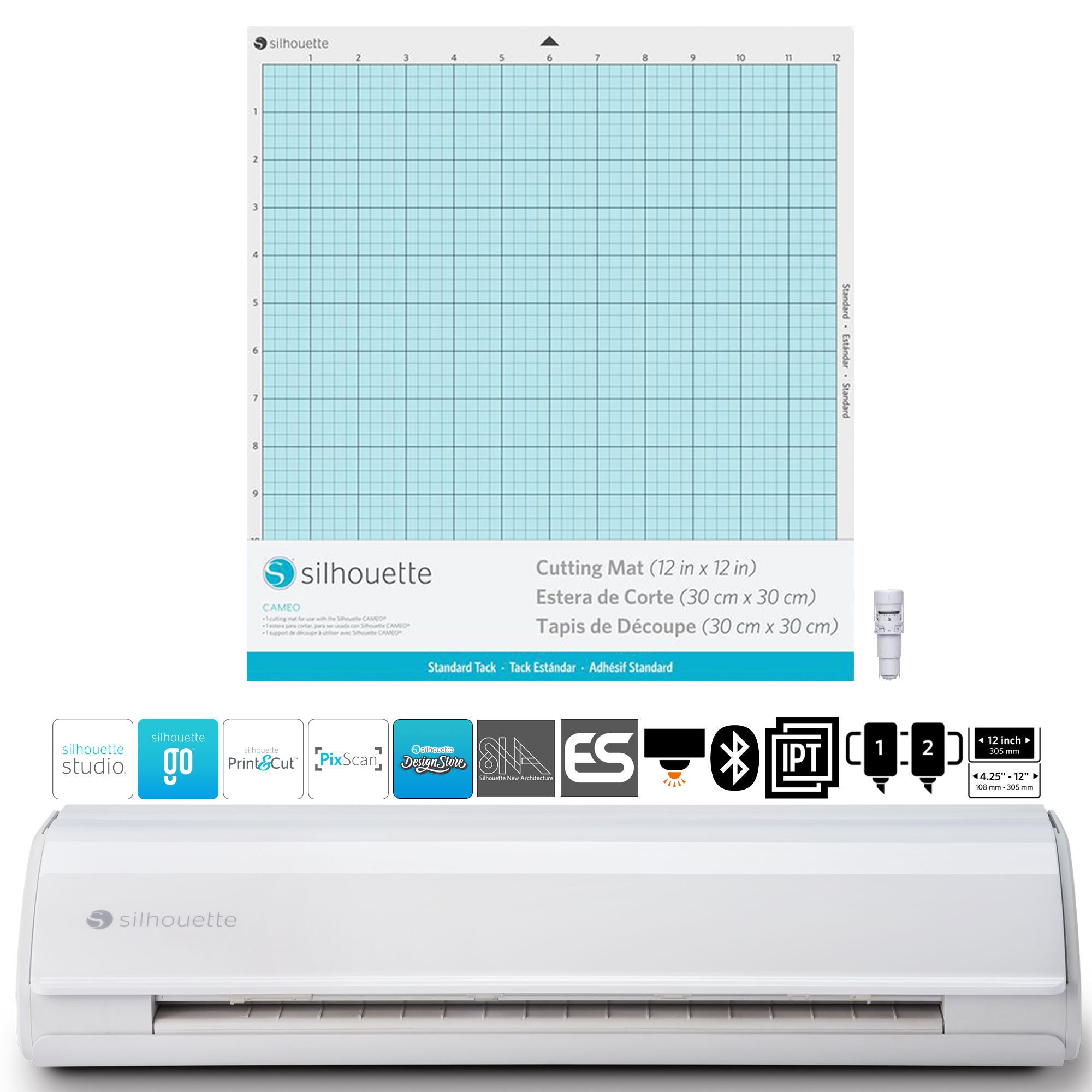 Silhouette Cameo 4 Vinyl Cutting Machine 12 White Edition