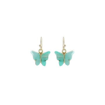 Acrylic Butterfly Earrings-Aqua