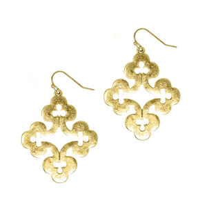 Filagree Clover Earrings-Gold