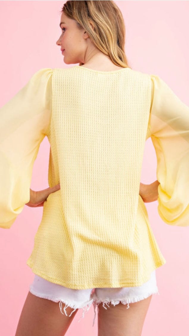 Waffle Layered Top Yellow | www.fleettracktz.com