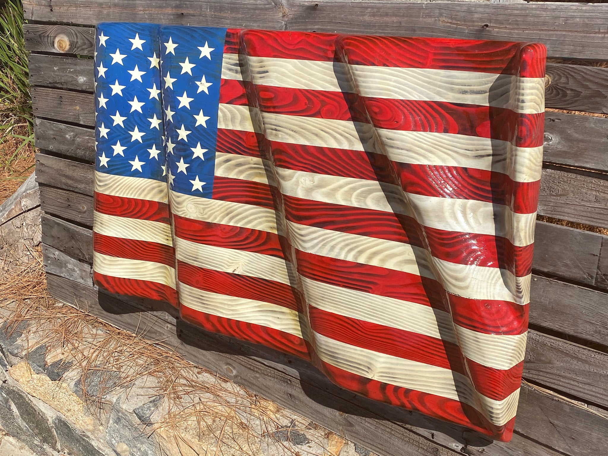 Hand Carved Waving Flag | Your American Flag Store