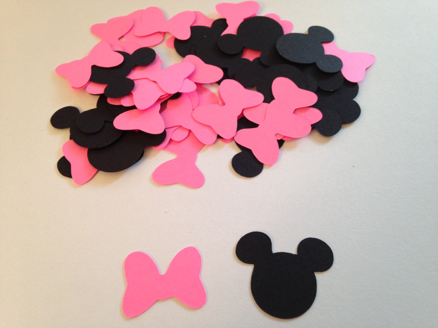 100 Hot Pink Black Mickey Mouse Head Minnie Mouse Bow Die