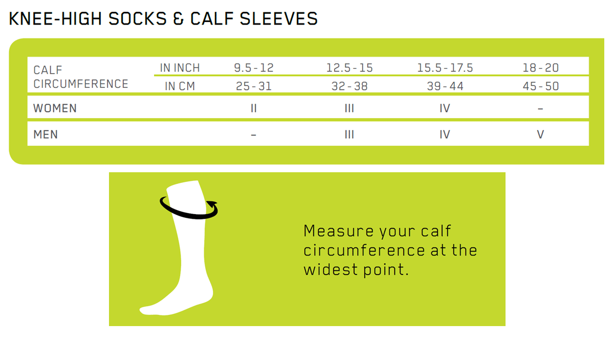 Cep Socks Size Chart