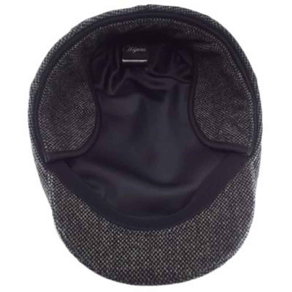 Black Wool Herringbone Large Driving Hats by Wigens | Big Hat Store