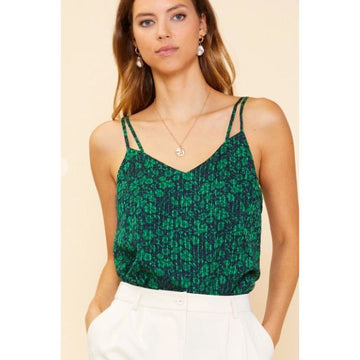 Gigi Double Strap Cami - Navy Mint