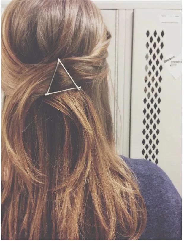 gold triangle hair clip