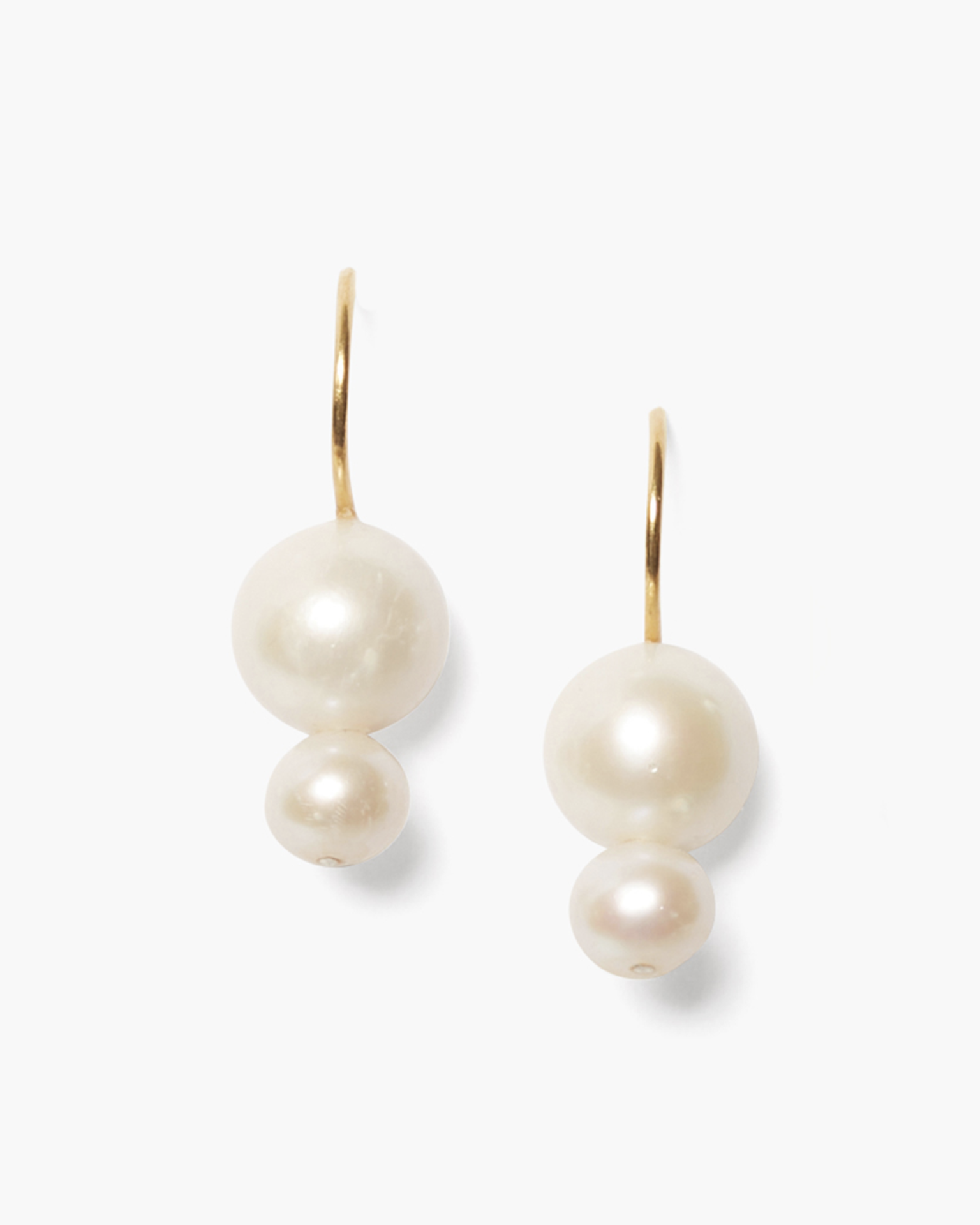 Clare V. Baroque Pearl Mini Hoop Earrings & Vintage Gold