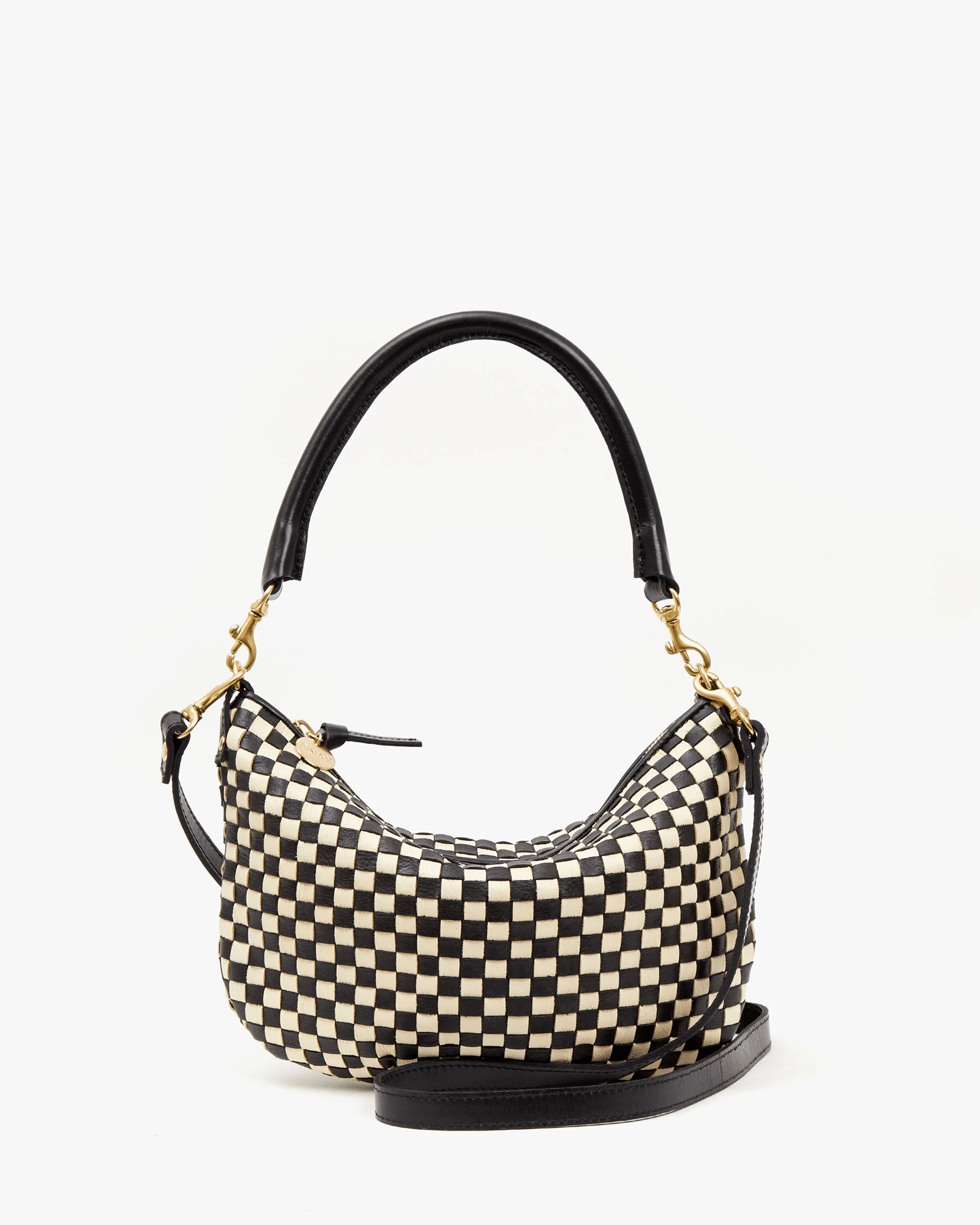 Clare V. Moyen Messenger in Natural Woven Check - Bliss Boutiques