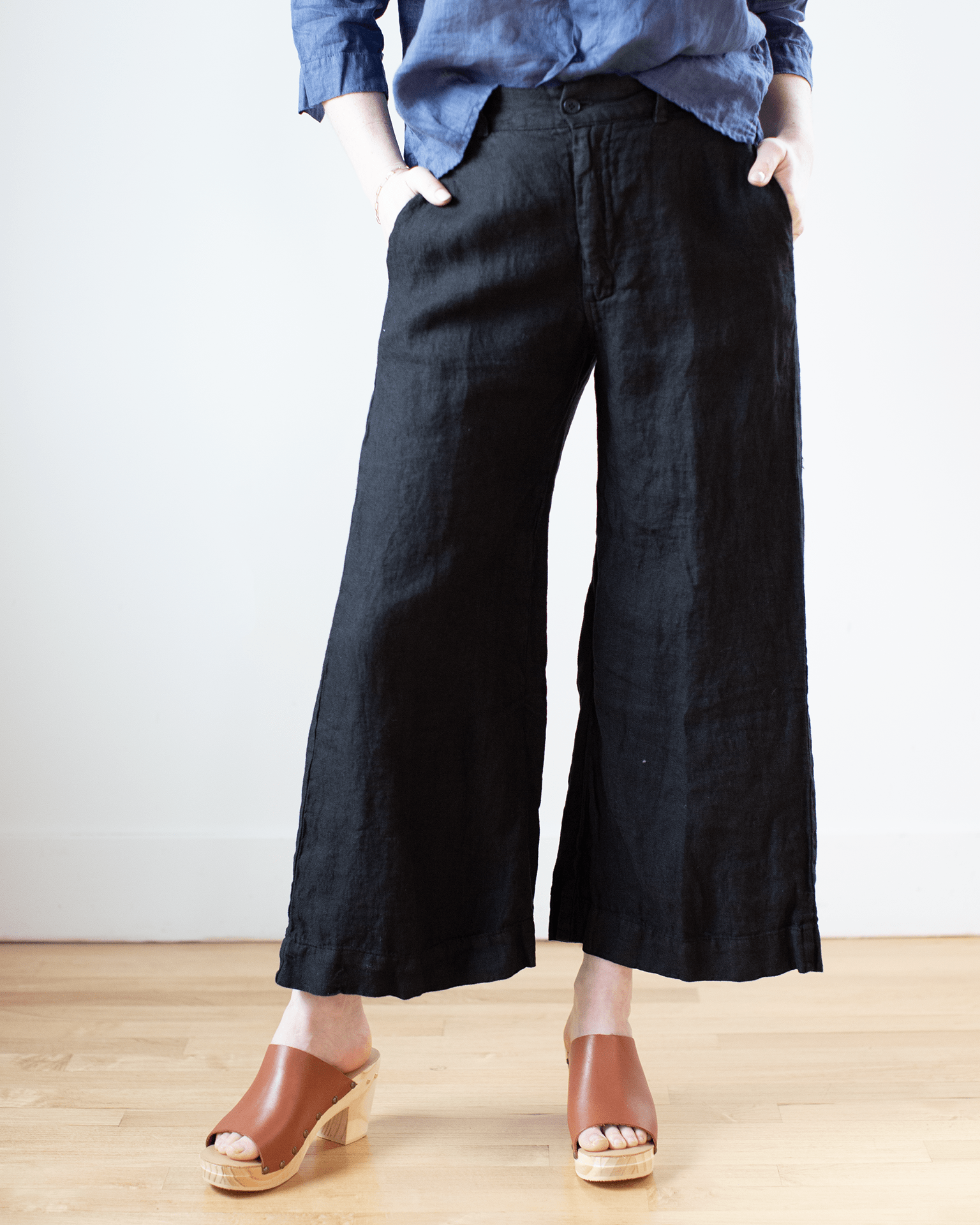 CP Shades Polly Wide Leg Pant - Wide Wale Cord in Ink- Bliss Boutiques