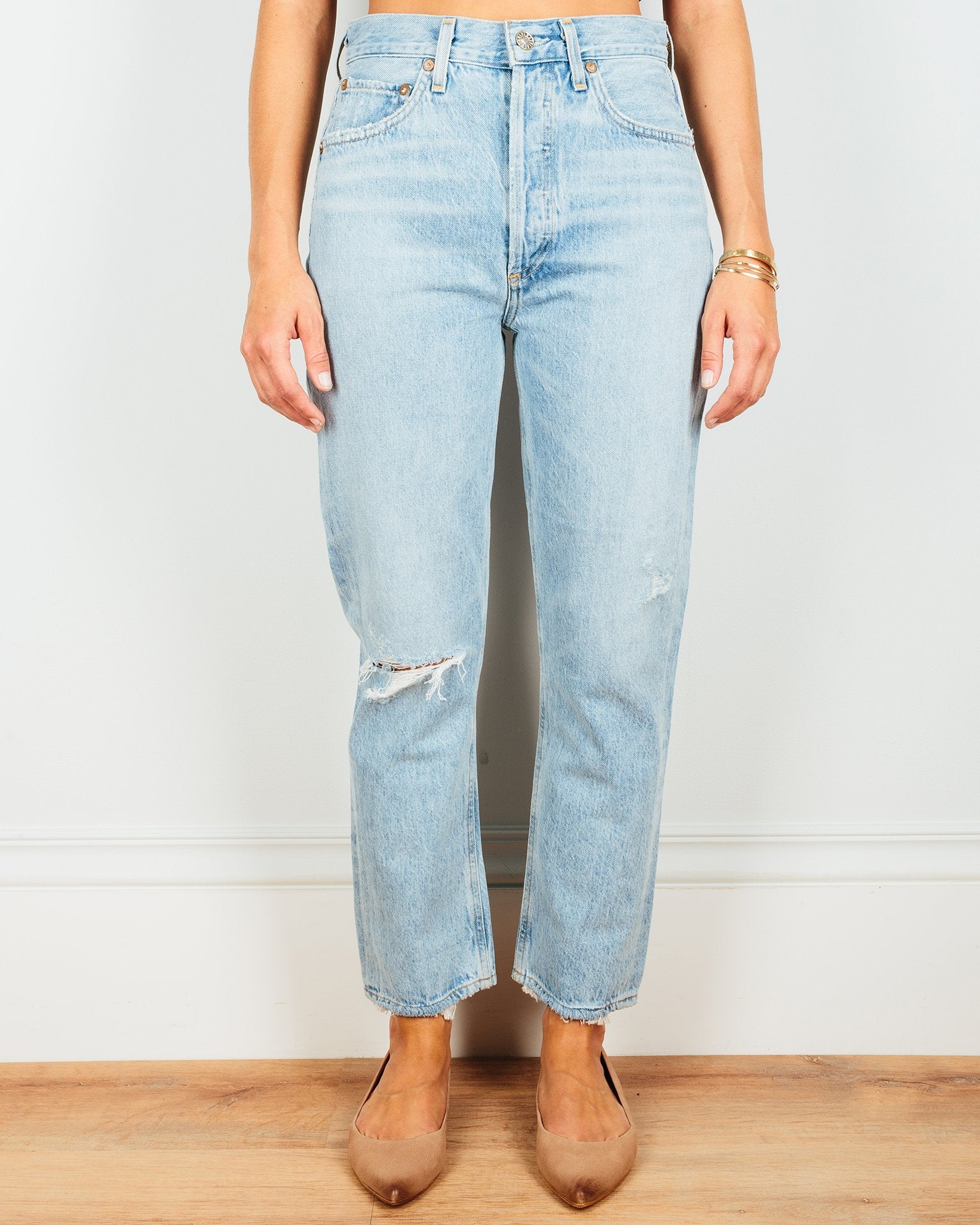 agolde riley high rise crop jeans