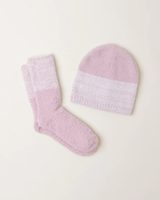 Barefoot Dreams Cozychic Heathered Socks in Oyster & White- Bliss