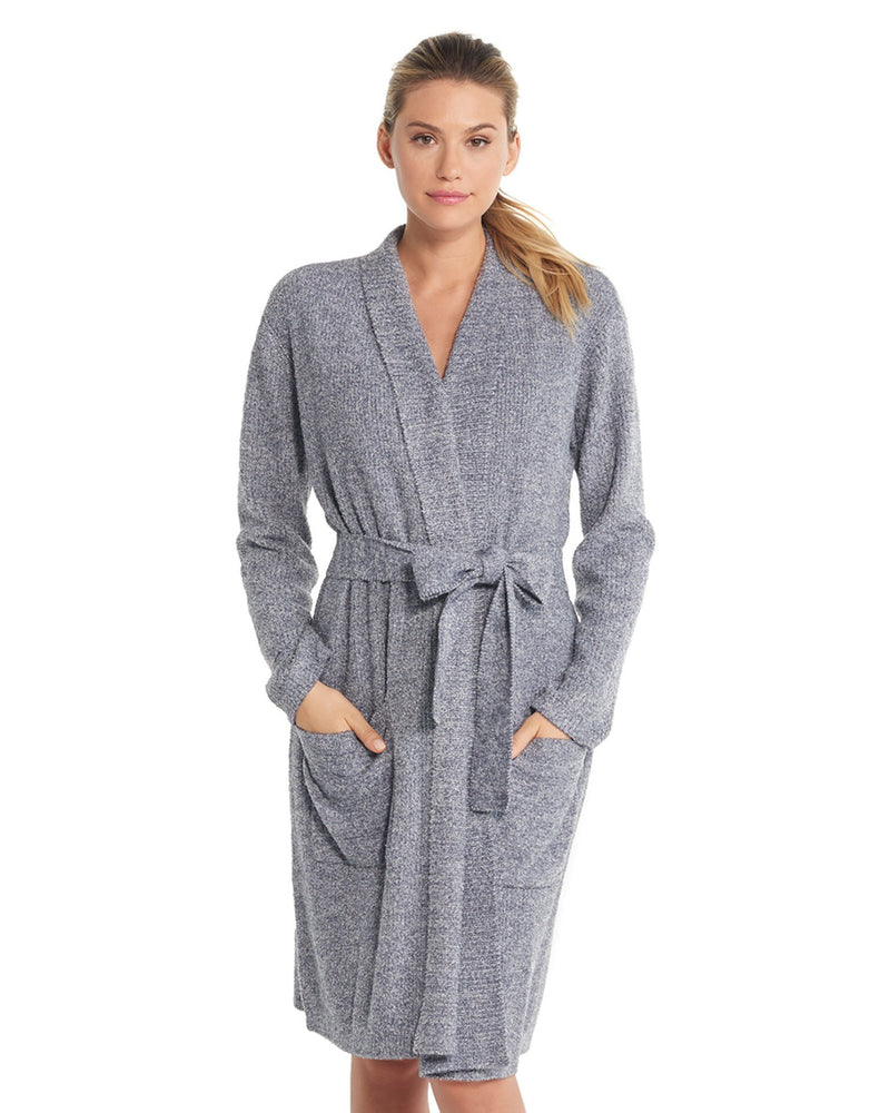 Barefoot Dreams Clothing Pacific Blue/Pearl / S/M Cozychic Lite Ribbed Robe