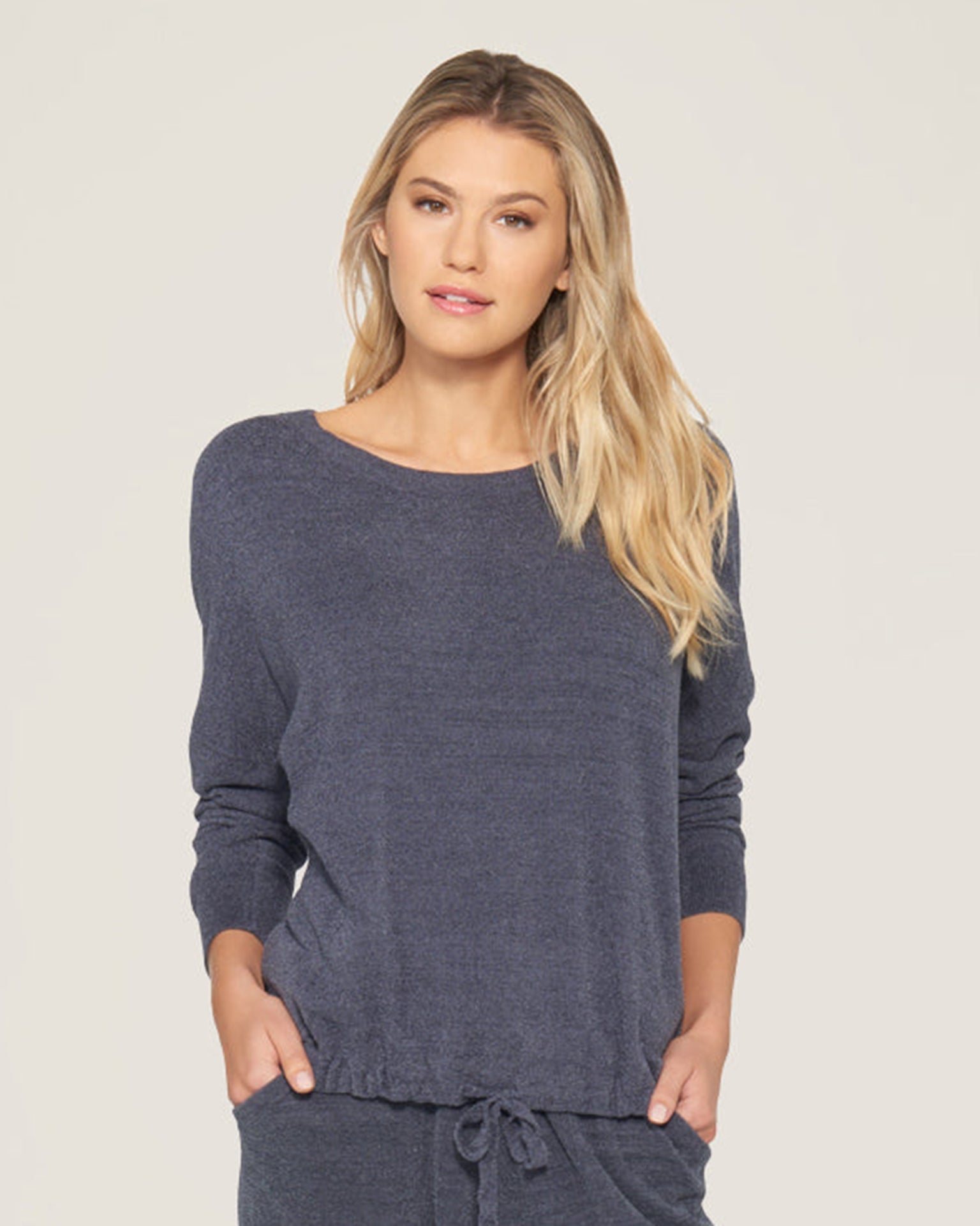 Barefoot Dreams Cozychic Ultra Light Slouchy Pullover in Pacific Blue -  Bliss Boutiques
