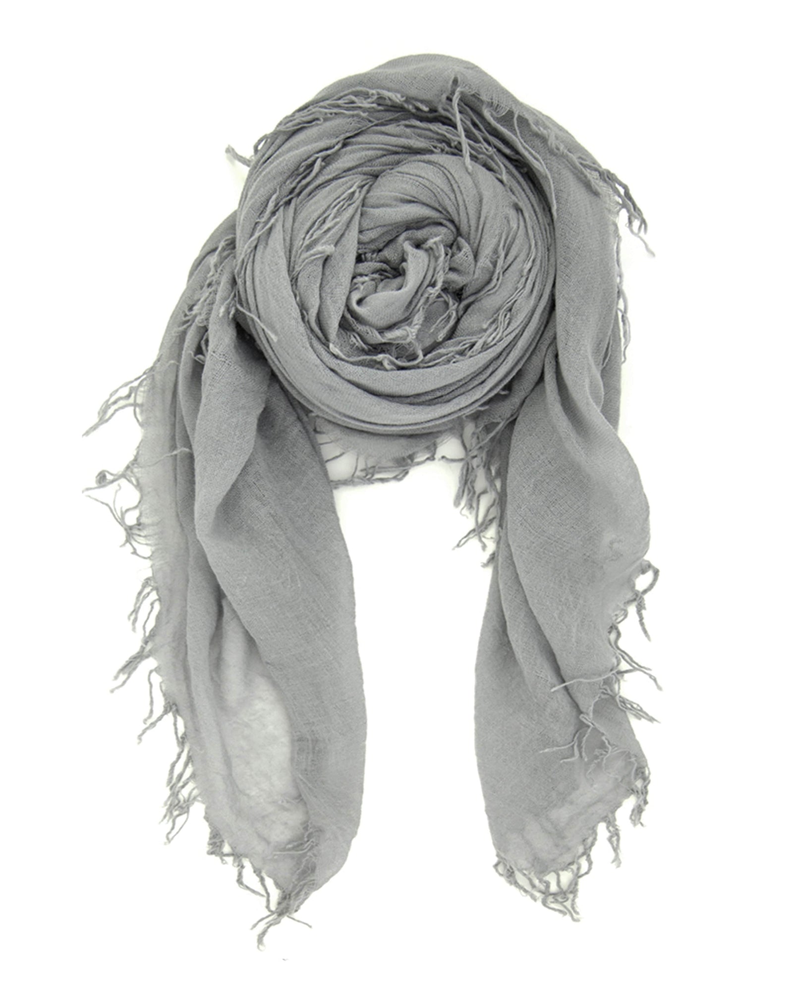 Glacier Grey Cashmere and Silk Scarf