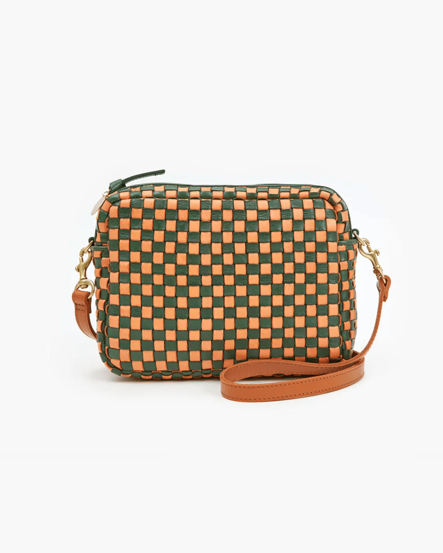 Clare V. Moyen Messenger in Natural Woven Check - Bliss Boutiques