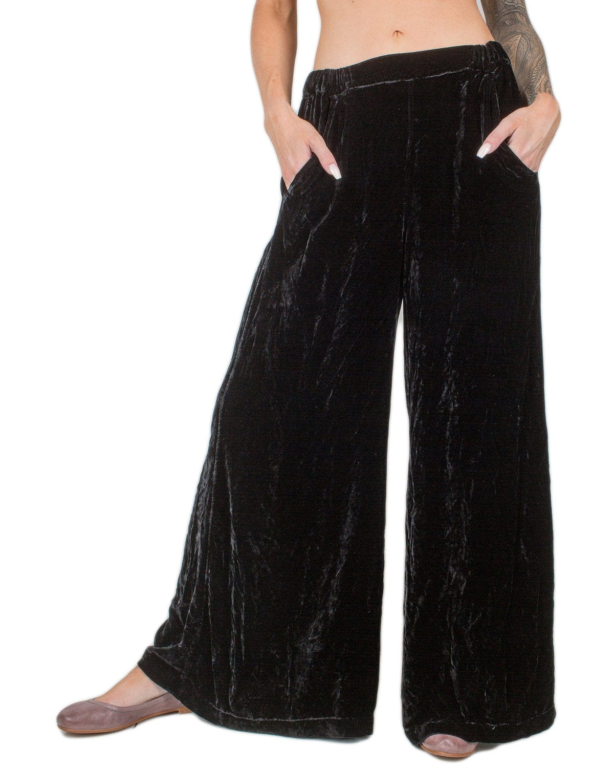 CP Shades Wendy Pant in Black Silk Velvet - Bliss Boutiques